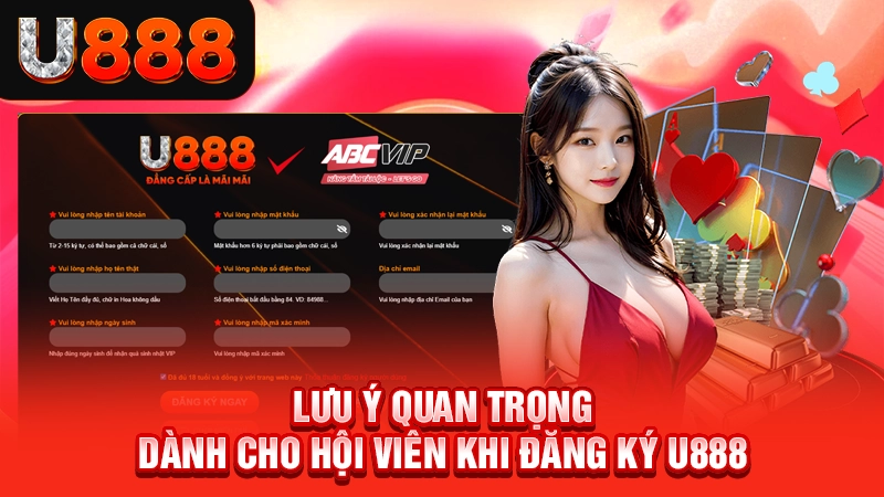 Hướng Dẫn Đăng Ký U888 - Thao Tác Trải Nghiệm Cá Cược 2025 3 Lưu ý quan trọng dành cho hội viên khi đăng ký U888
